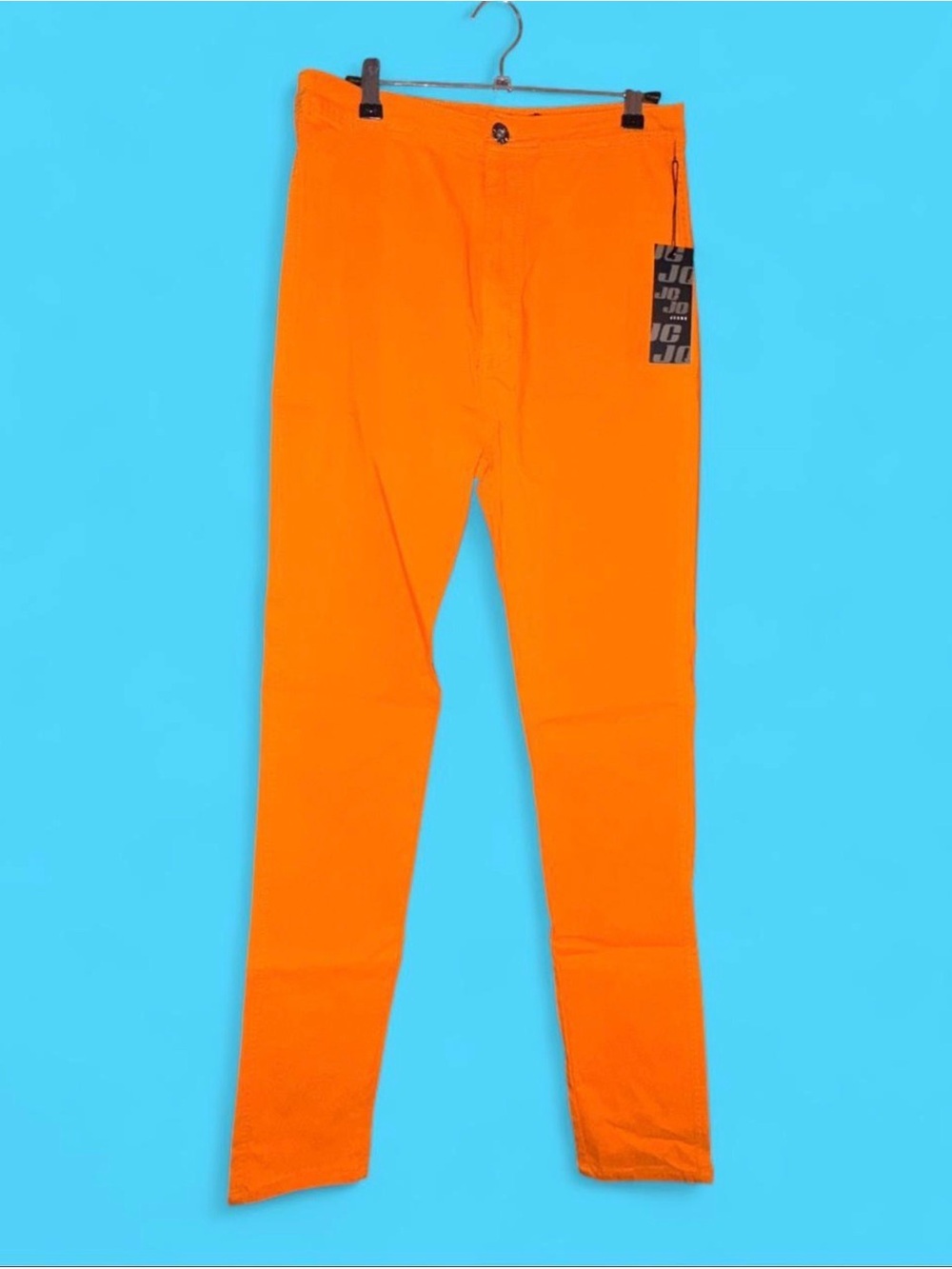Straight Leg Women's Jeans in Bright Orange